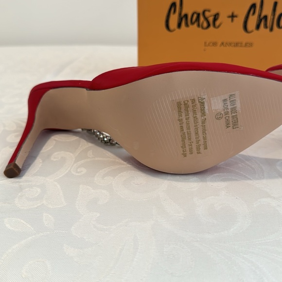 Chase and Chloe Halston Rhinestone Ankle Strap Pump - Picture 6 of 10